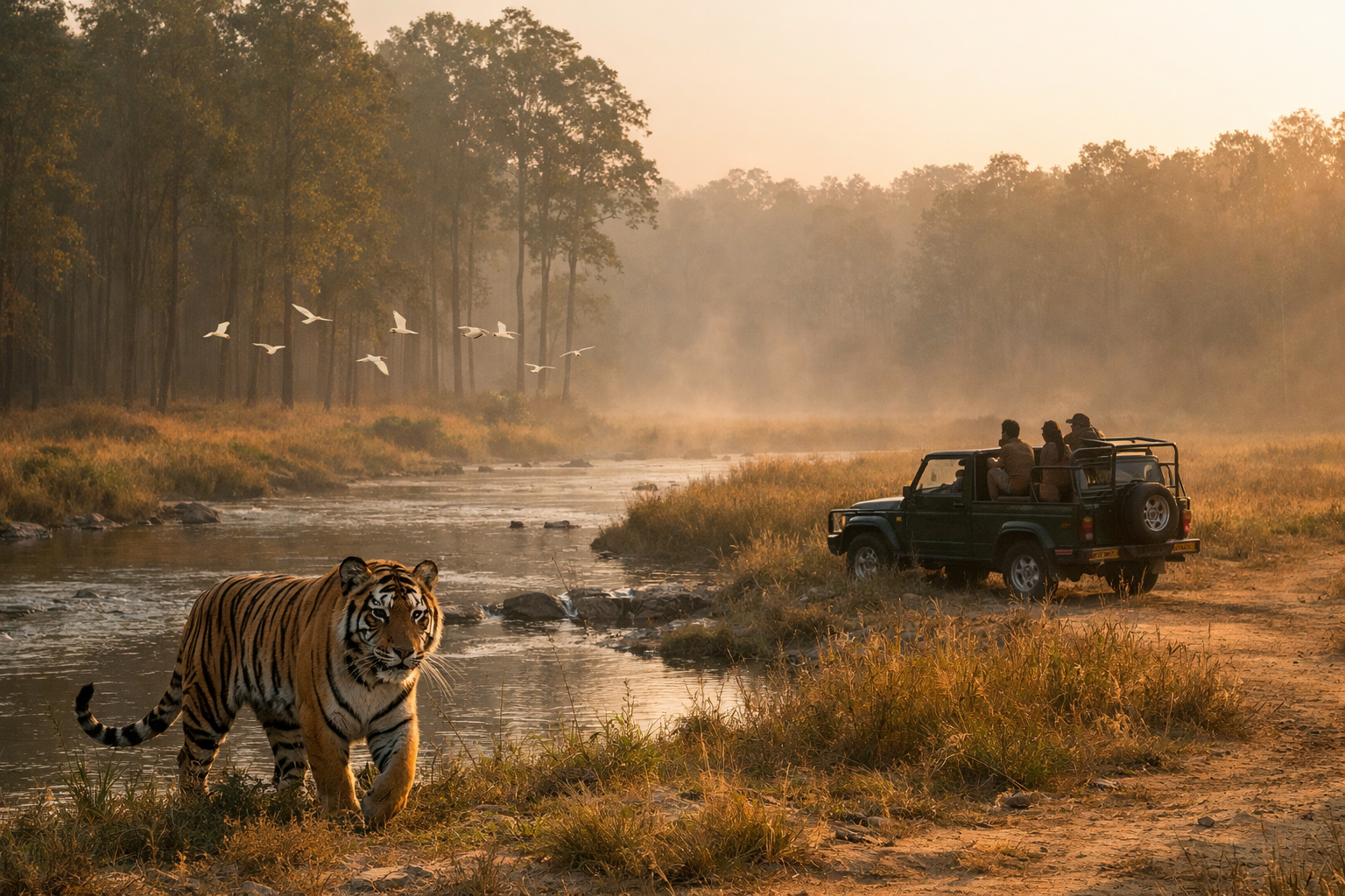 Kanha Tiger Reserve at golden hour